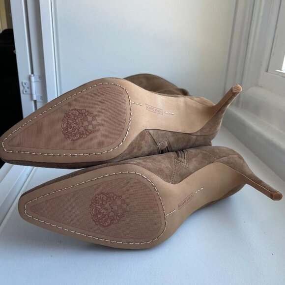 Vince Camuto Taupe Suede Slouch Knee-High Heeled Boots – Size 8 New / Never Worn - Picture 3 of 5